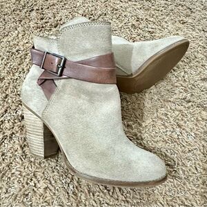 Gianni Bini Suede & Leather Buckle Ankle Boot
